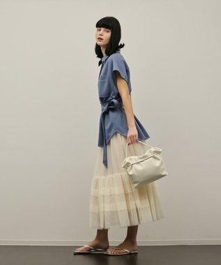 GRACE CONTINENTAL チュールティアードスカート キナリ