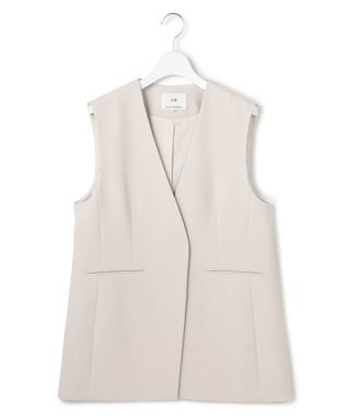 23区 【セットアップ対応/洗える】トリアセダブルジョーゼット ジレ ベージュ系