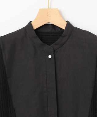 組曲 【WEB限定】ステッチストライプドビー ブラウス ブラック系