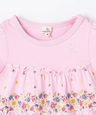 組曲 KIDS 【80-100㎝】ティアードフラワー チュニック ピンク