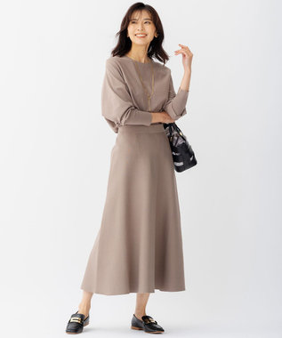 23区 S ヴィスコースストレッチ フレア スカート モカ