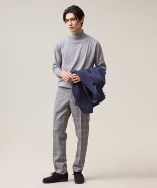 J.PRESS MEN 品よく暖かで首元からスマートに【ストレッチ / イージーケア】【FLEX YARN】タートルネック ニット ライトグレー系