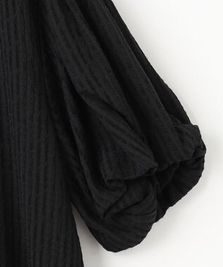 組曲 【WEB限定】ステッチストライプドビー ブラウス ブラック系