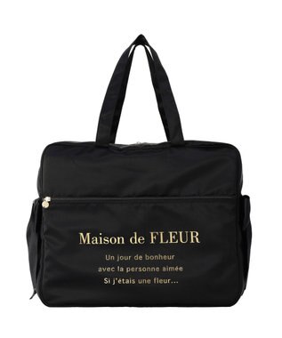 Maison de FLEUR サテンキャリーオンバッグ Black