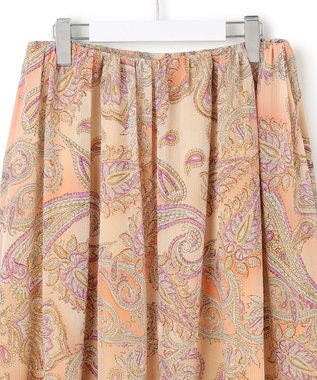 23区 L 【洗える】Erica クレープペイズリープリント スカート ピンク系