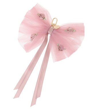 Maison de FLEUR チュールローズリボンチャーム Pink