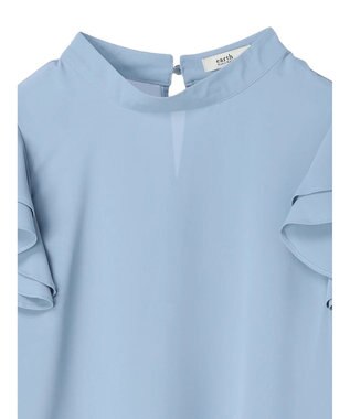 earth music&ecology フリルスリーブブラウス Blue
