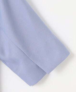 自由区 【接触冷感・速乾・UVケア・撥水・防シワ・XSサイズあり】リネンライクツィル5分袖 ブラウス ダルブルー系