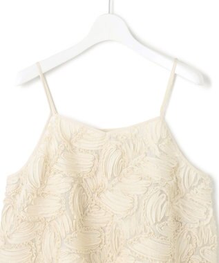 23区 L 【好評につき追加生産/洗える】リボンエンブロイダリー キャミソール ベージュ系