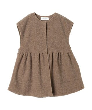 Green Parks フレア裏付きボアベスト Gray Beige