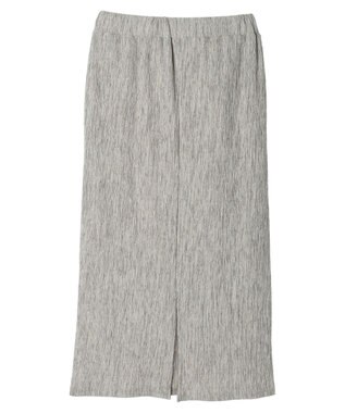 Green Parks メランジプリーツＩラインスカート Gray Beige