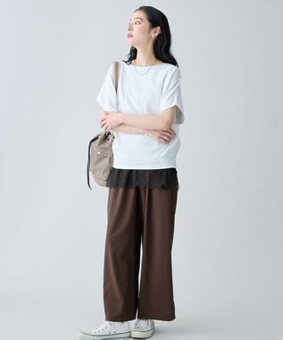 ANY バッグショルダーストラップ ベージュ×シロ