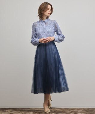 GRACE CONTINENTAL コードレースプリーツワンピース