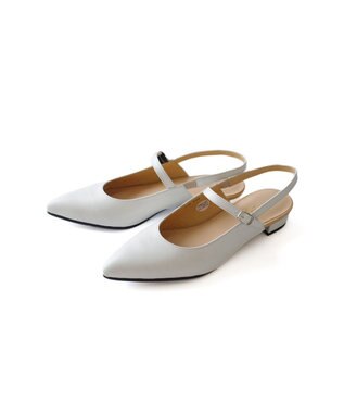 Pointer 日本製 本革ベルト付きミュール オフホワイト