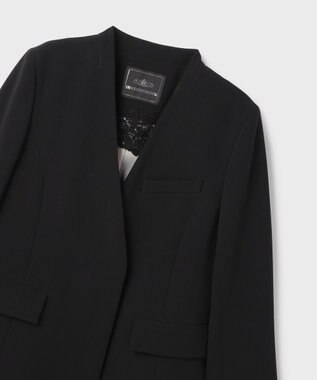 GRACE CONTINENTAL トリアセノーカラージャケット ブラック