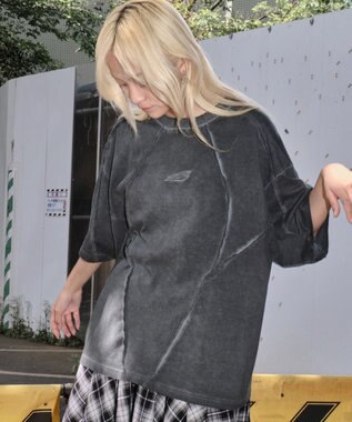 WEGO 【ユニセックス着用ITEM/MLサイズ展開】コールドダイスウィッチングロゴT（SS） スミクロ