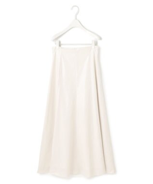 ICB L 【洗える】サテンワックスヴィンテージ フレアスカート トープ系