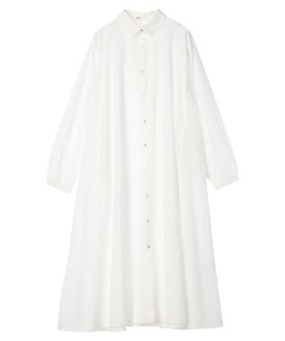 CRAFT STANDARD BOUTIQUE インド綿Ａラインシャツワンピース Off White