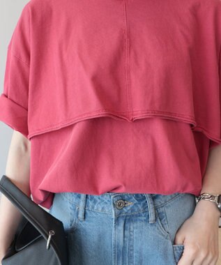 AMERICAN HOLIC レイヤード風加工Ｔシャツ Red