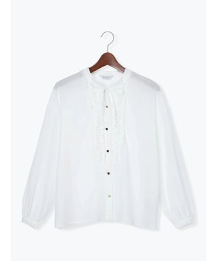 Te chichi フロントフリルキーネックブラウス オフホワイト