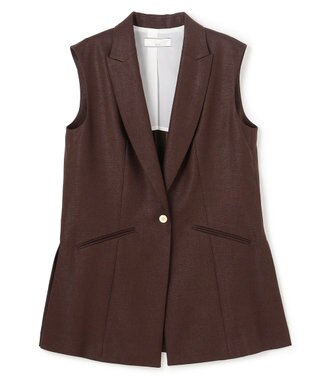 BEIGE， CAROLE / リネンライクノースリーブジレジャケット Bordeaux