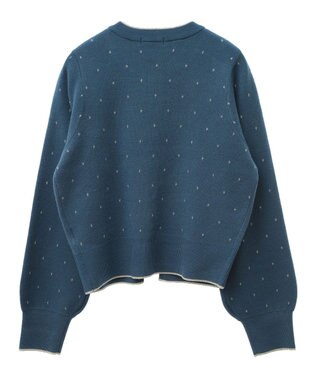 earth music&ecology ラメジャカードカーディガン Blue Green