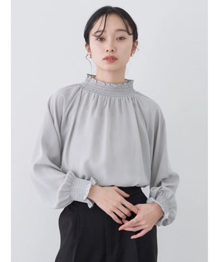 earth music&ecology シャーリングネックブラウス