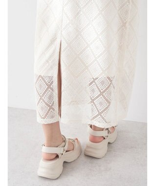 earth music&ecology モチーフナロースカート Ivory