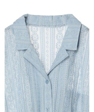 earth music&ecology フラワーレースシャツ Sax