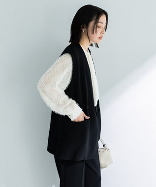 Green Parks Ｏ．洗えてストレッチ　Ｗボタンベスト Black