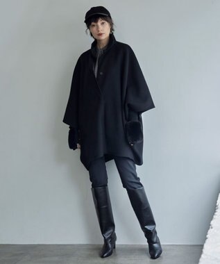 ICB コンフォータブルウールキャップ ブラック×レザー系