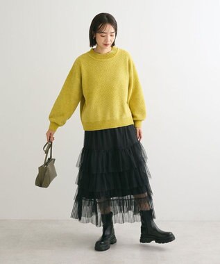 Green Parks ２ｗａｙチュールティアードフリルスカート（ペチ付き） Black