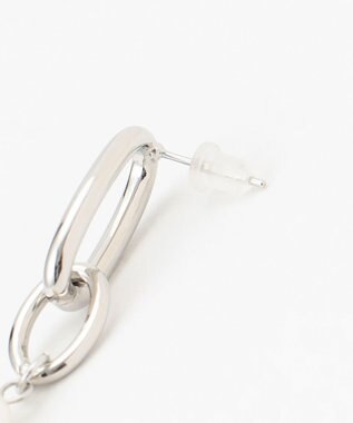 ANY 【WEB限定】ダブルリングパールピアス(両耳用) シルバー系