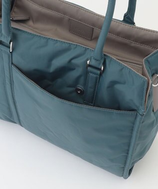 Y'SACCS 【ムック本掲載】ツイルナイロン　スクエアトート　Mサイズ ブルーグリーン