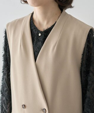 Green Parks Ｏ．洗えてストレッチ　Ｗボタンベスト Light Beige