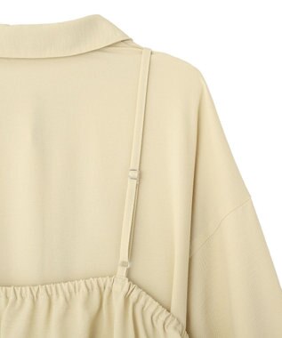 Green Parks ＳＥＴ２点フリルビスチェ＋シャツワンピース Light Khaki