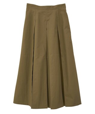 CRAFT STANDARD BOUTIQUE タックツイルプリーツスカート Khaki