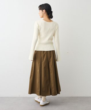 CRAFT STANDARD BOUTIQUE タックツイルプリーツスカート Khaki