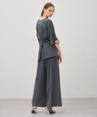 uncrave プレーンジャージー ギャザーパンツ チャコール