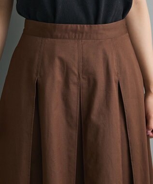 CRAFT STANDARD BOUTIQUE タックツイルプリーツスカート Brown