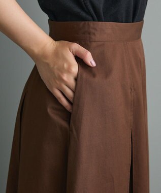 CRAFT STANDARD BOUTIQUE タックツイルプリーツスカート Brown