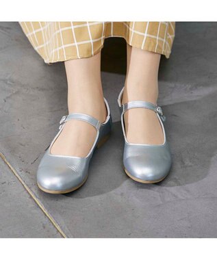 ing 【WEB限定】メリージェーンフラットシューズ シルバー