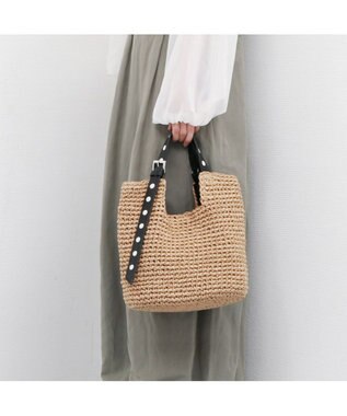 UNBILLION カシュカシュ cachecache / ドット刺繍ハンドル手編みトート