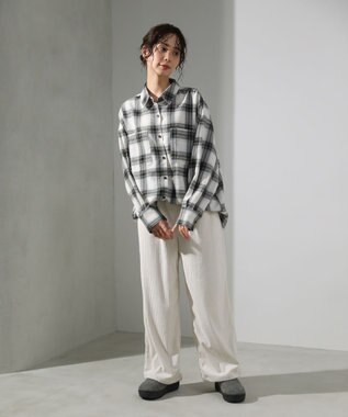 Green Parks ・ＥＬＥＮＣＡＲＥ　ＤＵＥ　２ｗａｙチェックビックシャツ Off White