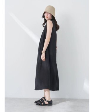 earth music&ecology ノースリーブギャザーワンピース Black