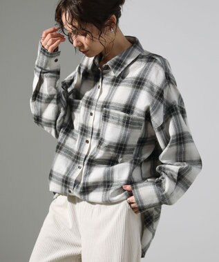 Green Parks ・ＥＬＥＮＣＡＲＥ　ＤＵＥ　２ｗａｙチェックビックシャツ Off White