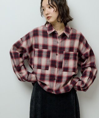 Green Parks ・ＥＬＥＮＣＡＲＥ　ＤＵＥ　２ｗａｙチェックビックシャツ Bordeaux