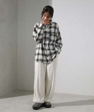 Green Parks ・ＥＬＥＮＣＡＲＥ　ＤＵＥ　２ｗａｙチェックビックシャツ Off White