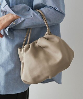 russet レザー巾着4WAYショルダーバッグ(CE-1454) GrayBeige