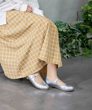 ing 【WEB限定】メリージェーンフラットシューズ シルバー